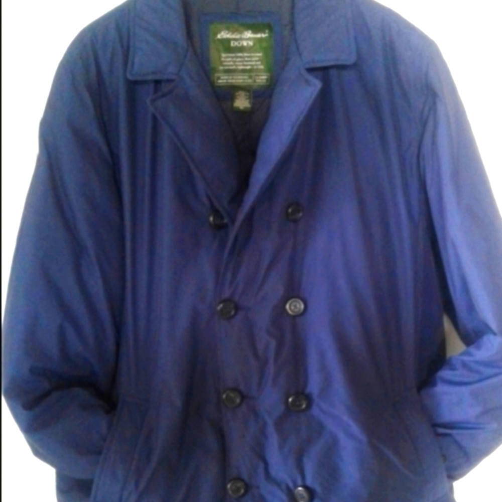 Eddie Bauer Mens peacoat Navy lightweight goose down puffer jacket coat XL